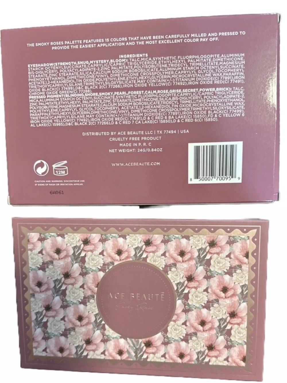 Ace Beauté Smokey Roses 15 Shade Eyeshadow Palette NIB